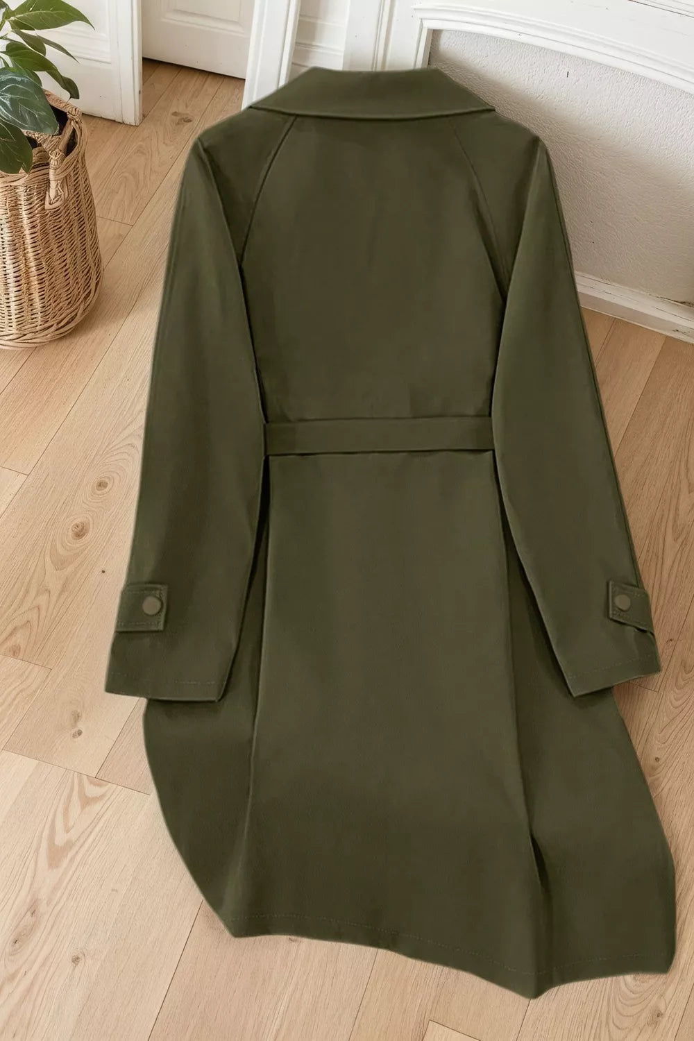Trendsi Wide Lapels Belt Trench Coat -