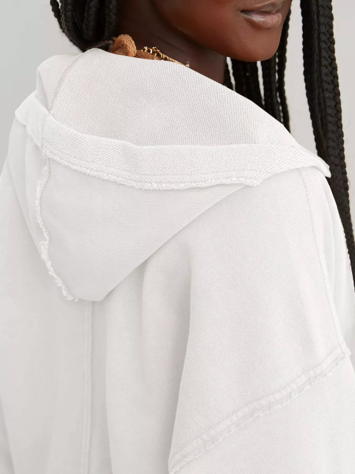Off White dropped shoulder cropped hoodie