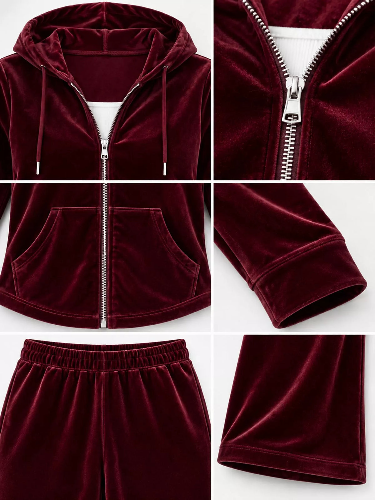 Hoodie and Flare Pants Set — garment construction details