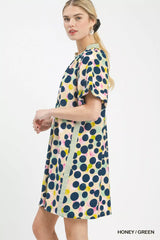 Trendsi Umgee Polka Dot Print Tunic Dress - Dresses