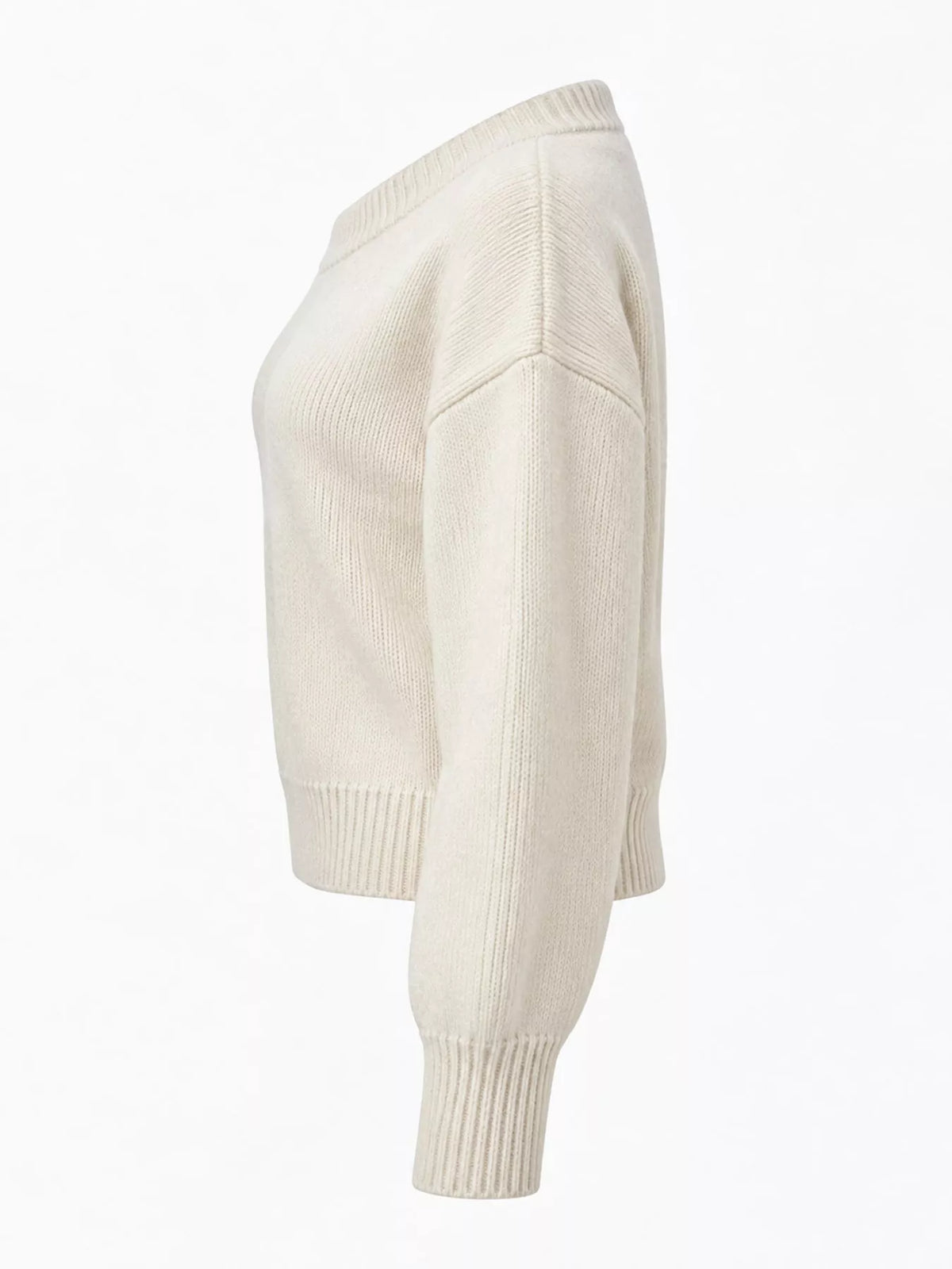 Red one shoulder ribbed knit sweater