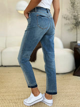 Trendsi Judy Blue Full Size Mid Rise Rigid Magic Release Hem Jeans -