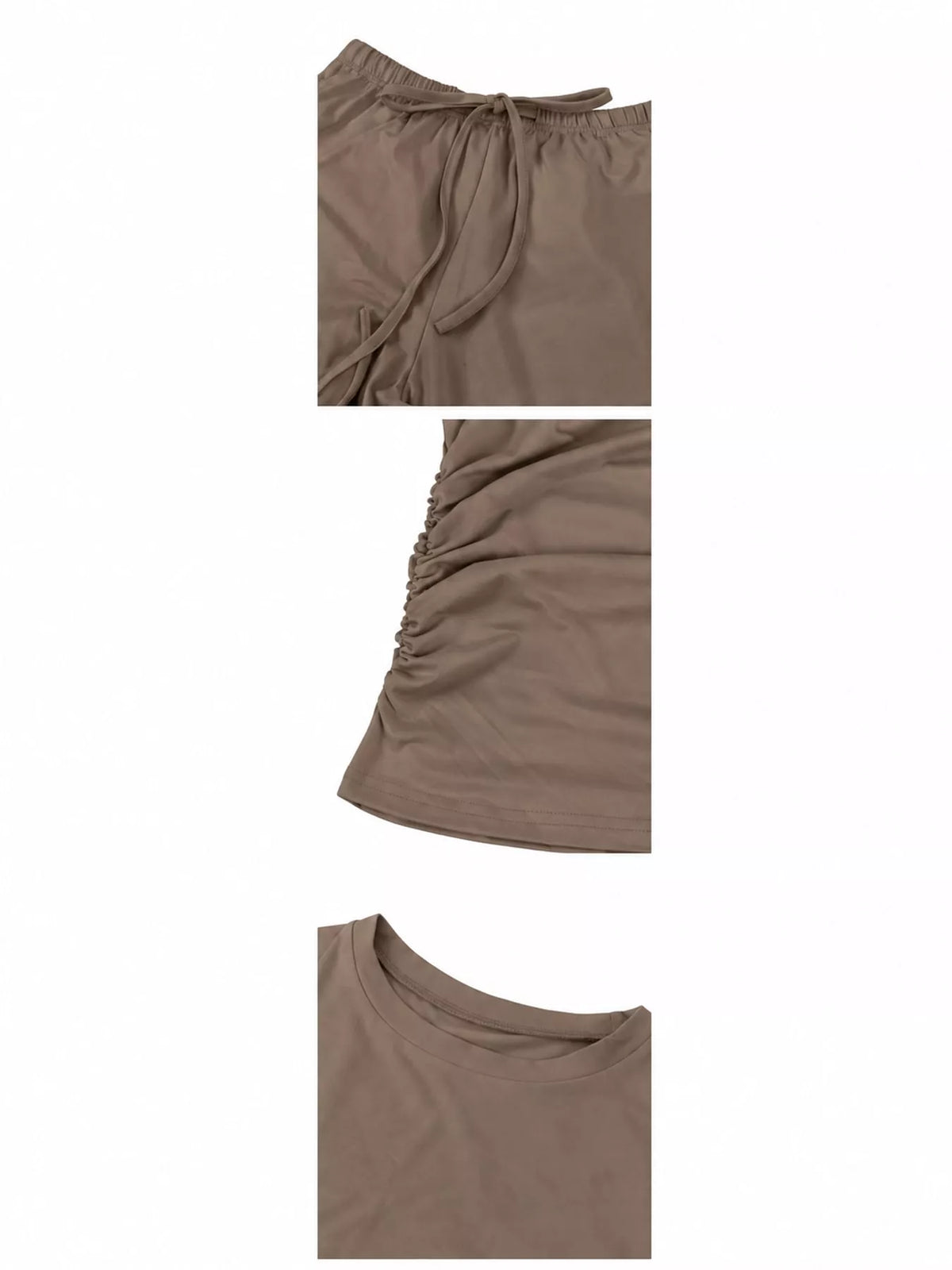 Long Sleeve Top and Wide-Leg Drawstring Pants Set — construction details