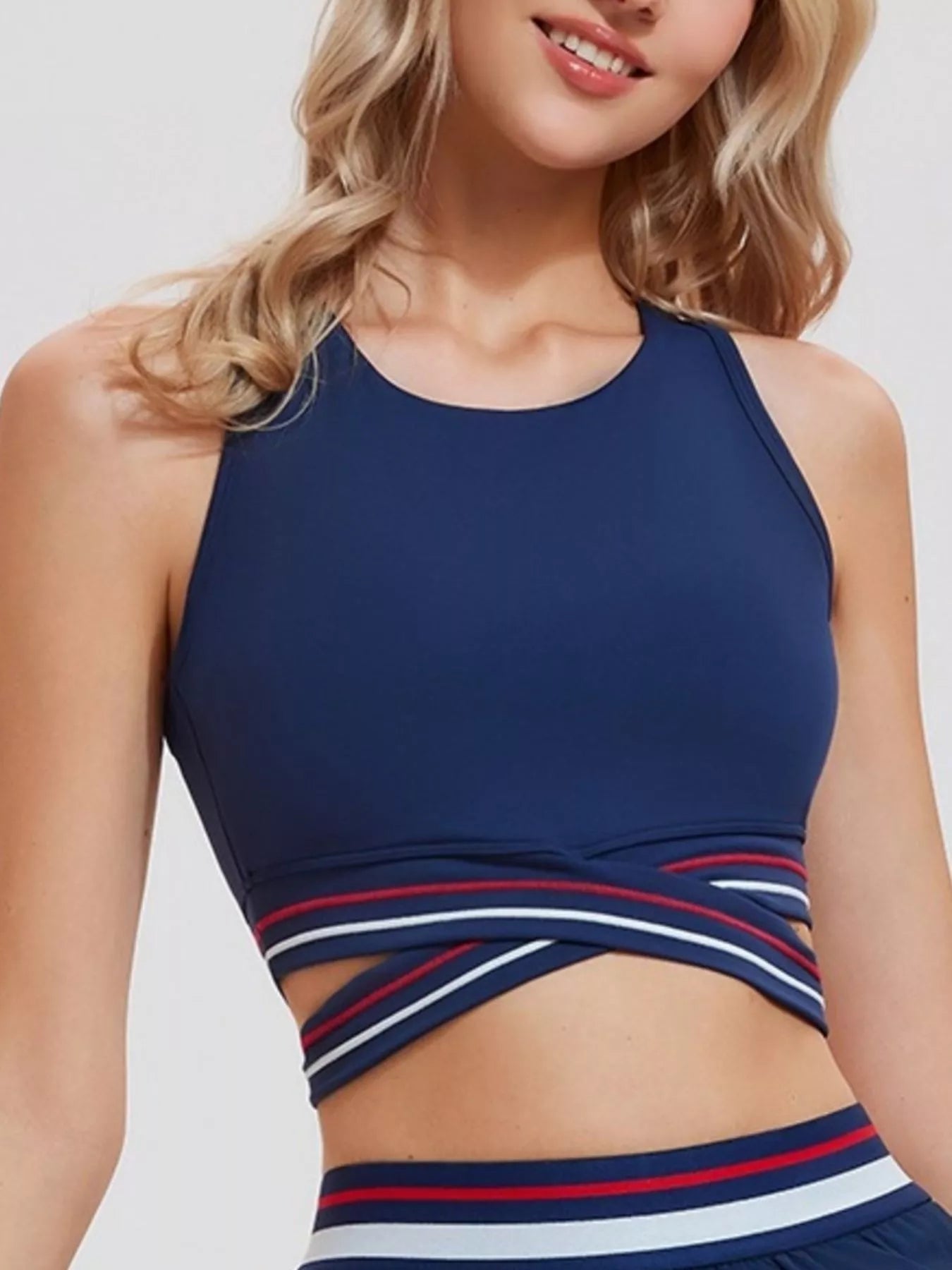 Trendsi Full Size Criss-Cross Hem Active Tank Plus Size -