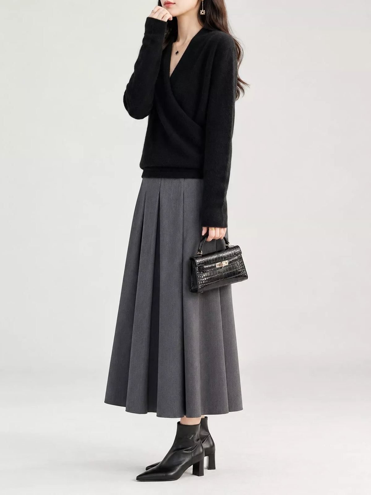 Surplice Long Sleeve Sweater — side view