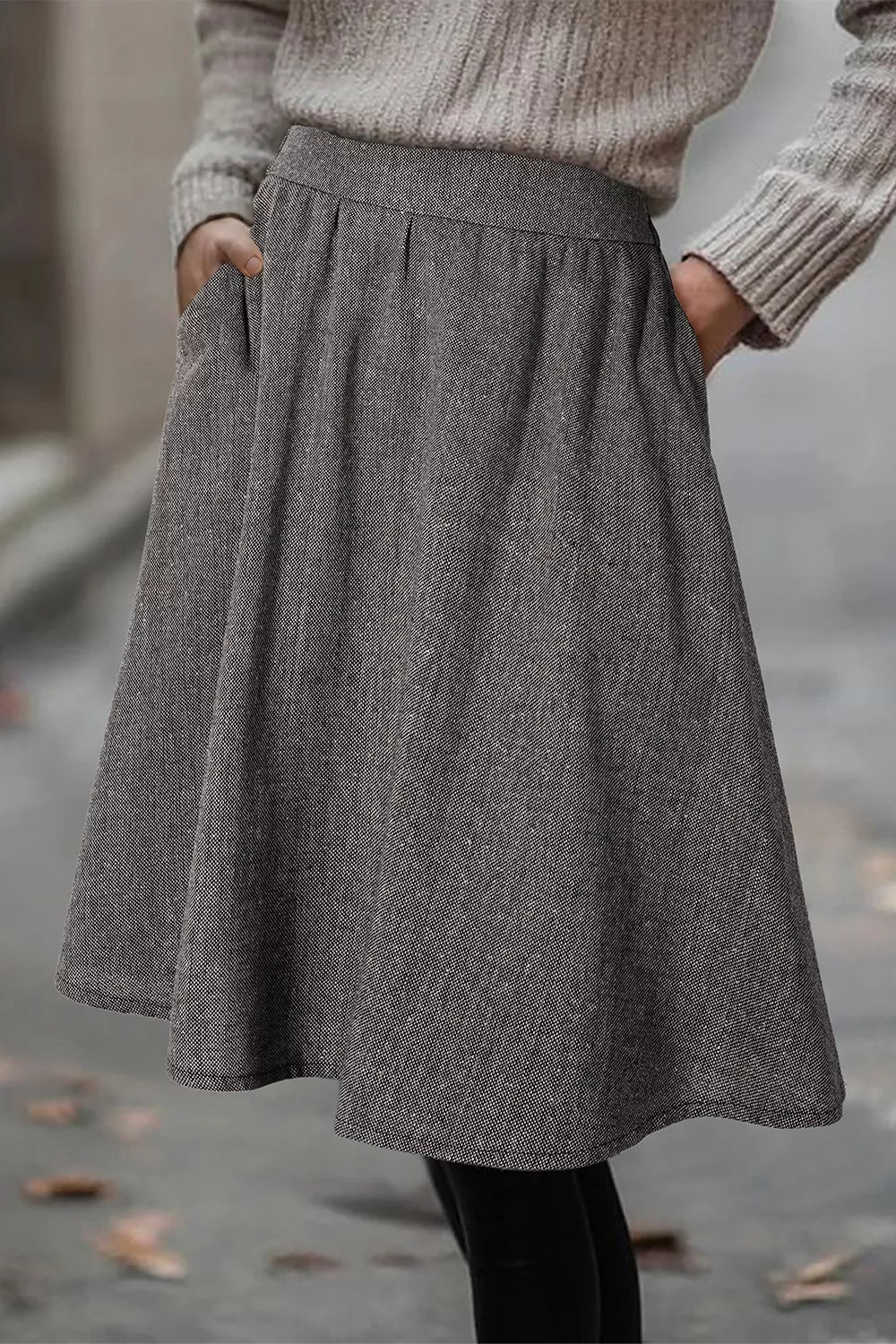 Trendsi A-Line Textured Skirt -