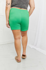 Trendsi Blumin Apparel Too Good Full Size Ribbed Shorts in Green -