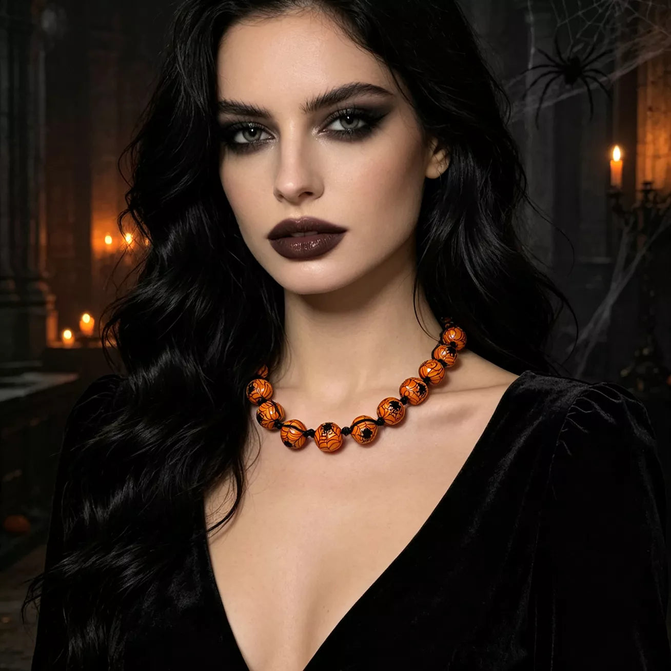 Trendsi Halloween Beaded Choker Necklace -
