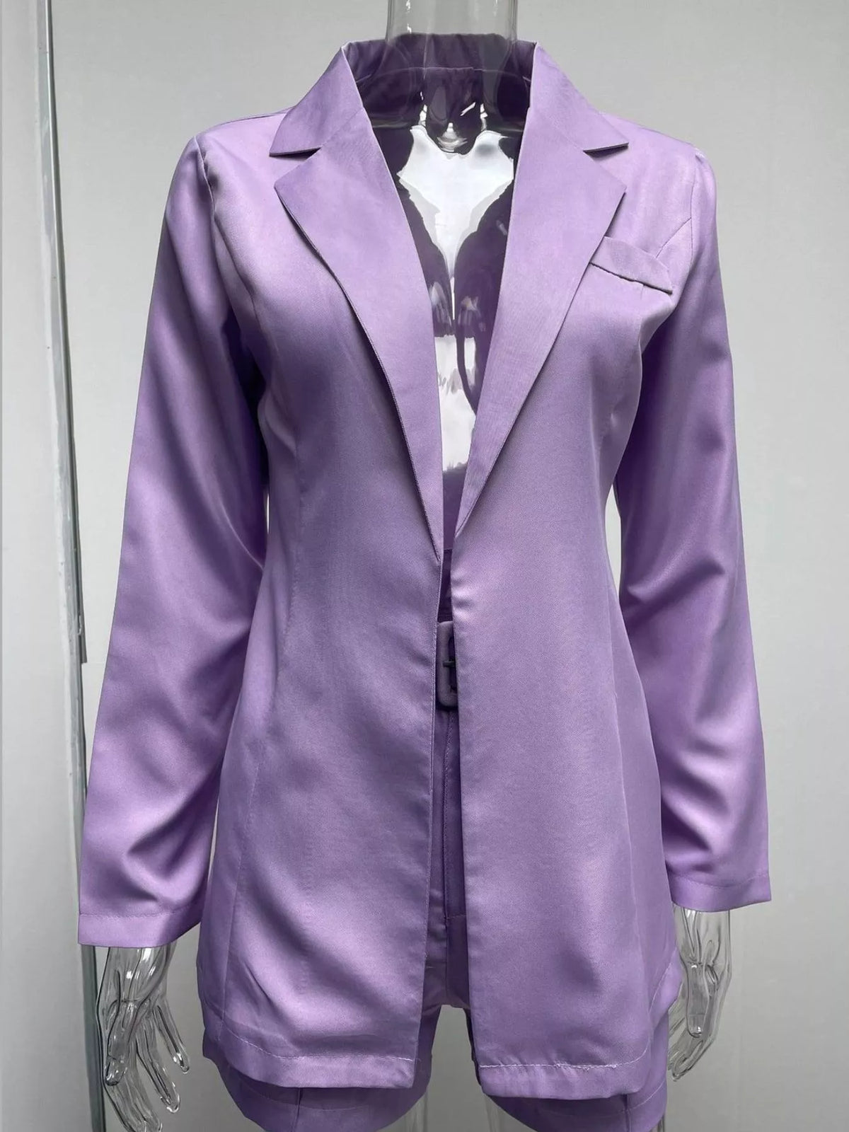 Collared long sleeve outfit set, product view