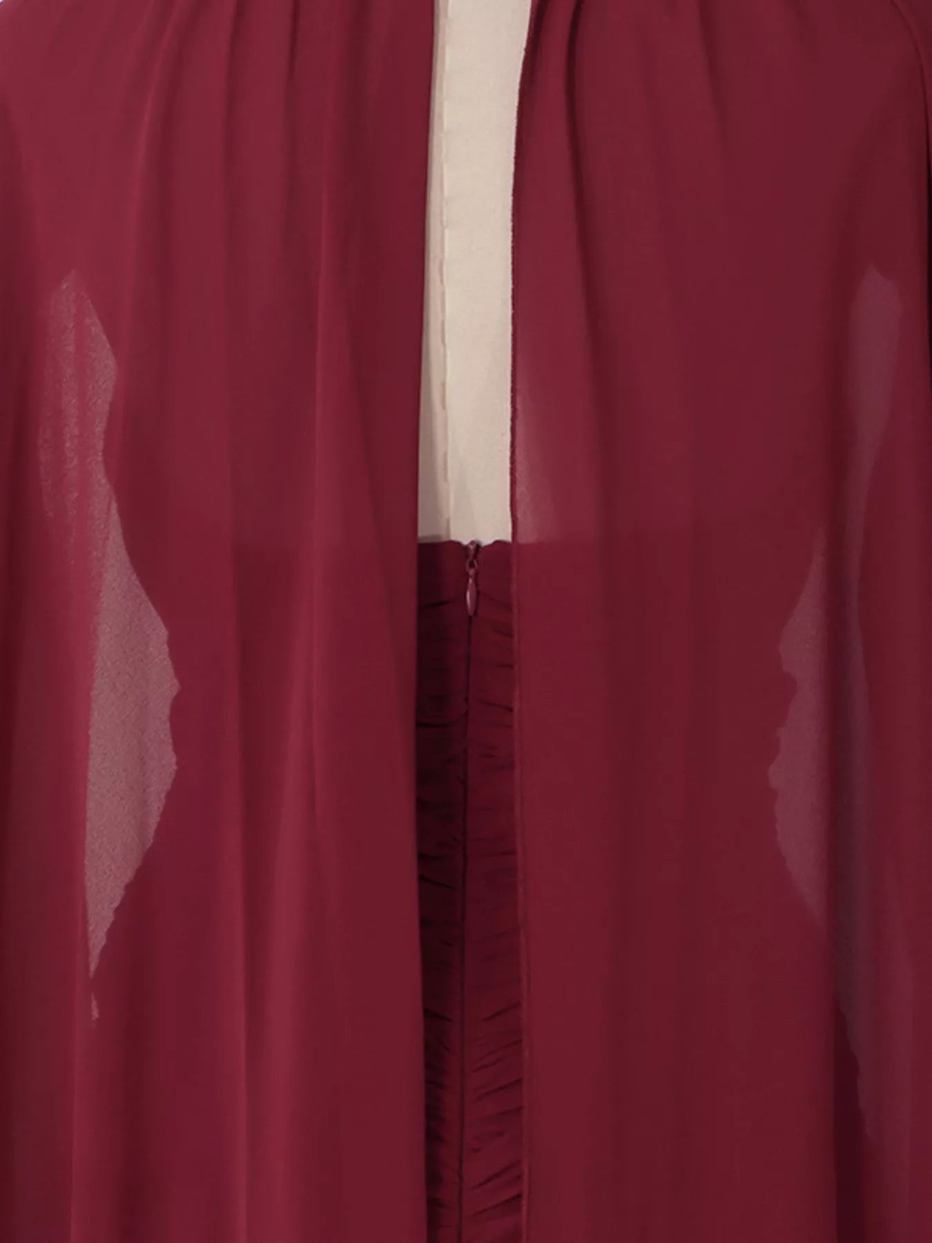 Trendsi Ruched Halter Neck Cape Maxi Dress -