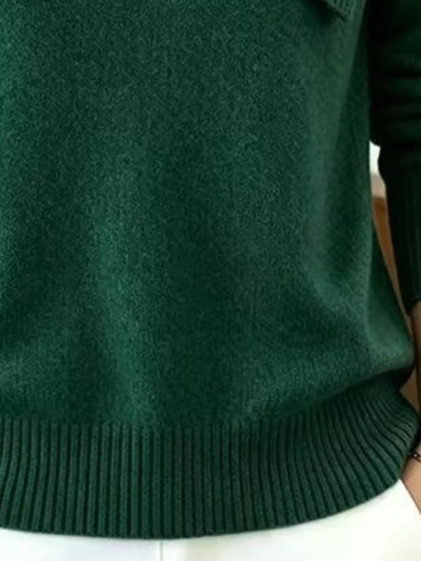Trendsi Full Size Asymmetric Ribbed Collar Sweater Plus Size -