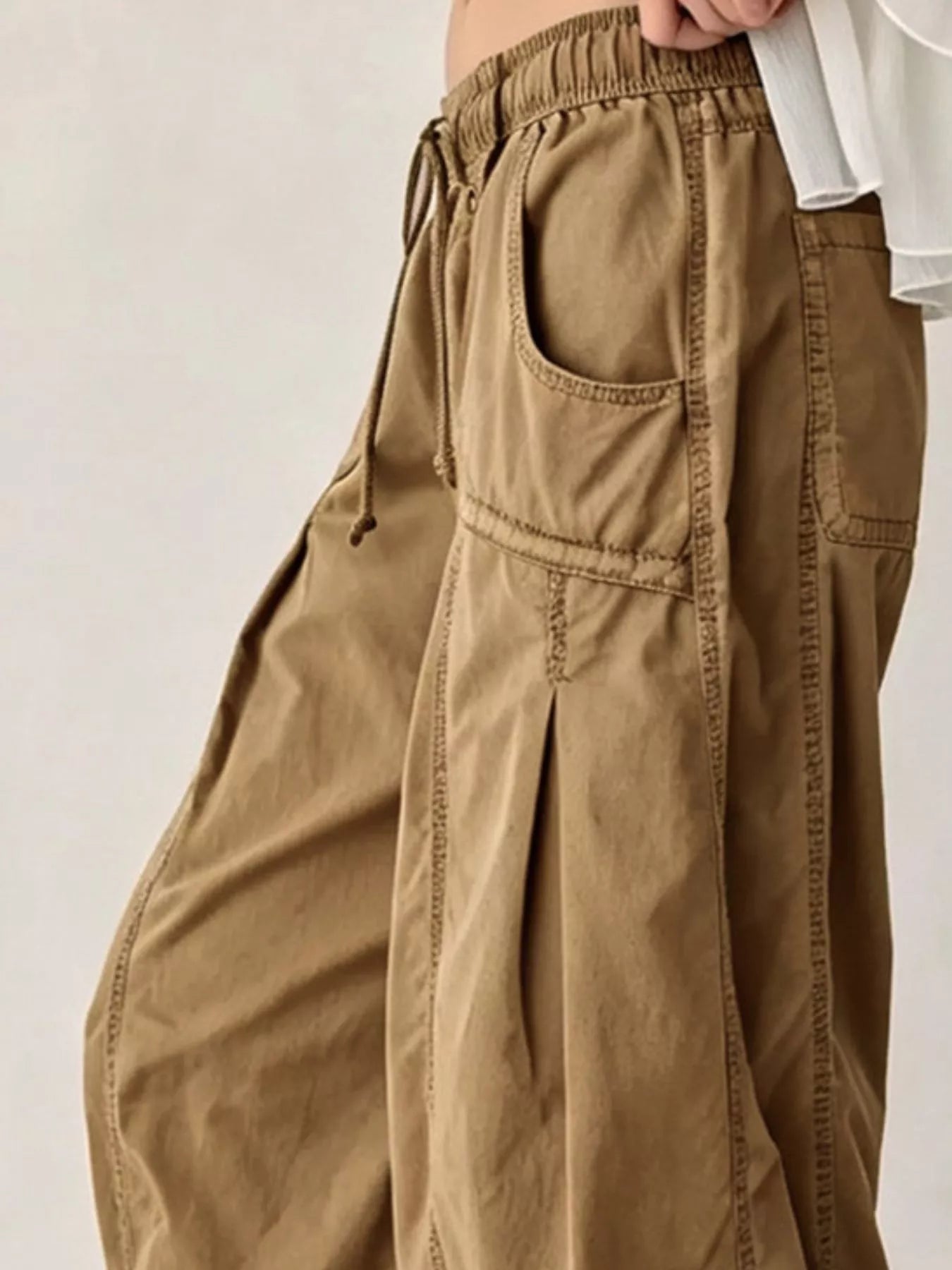 Trendsi High-Waisted Cargo Wide-Leg Pants -