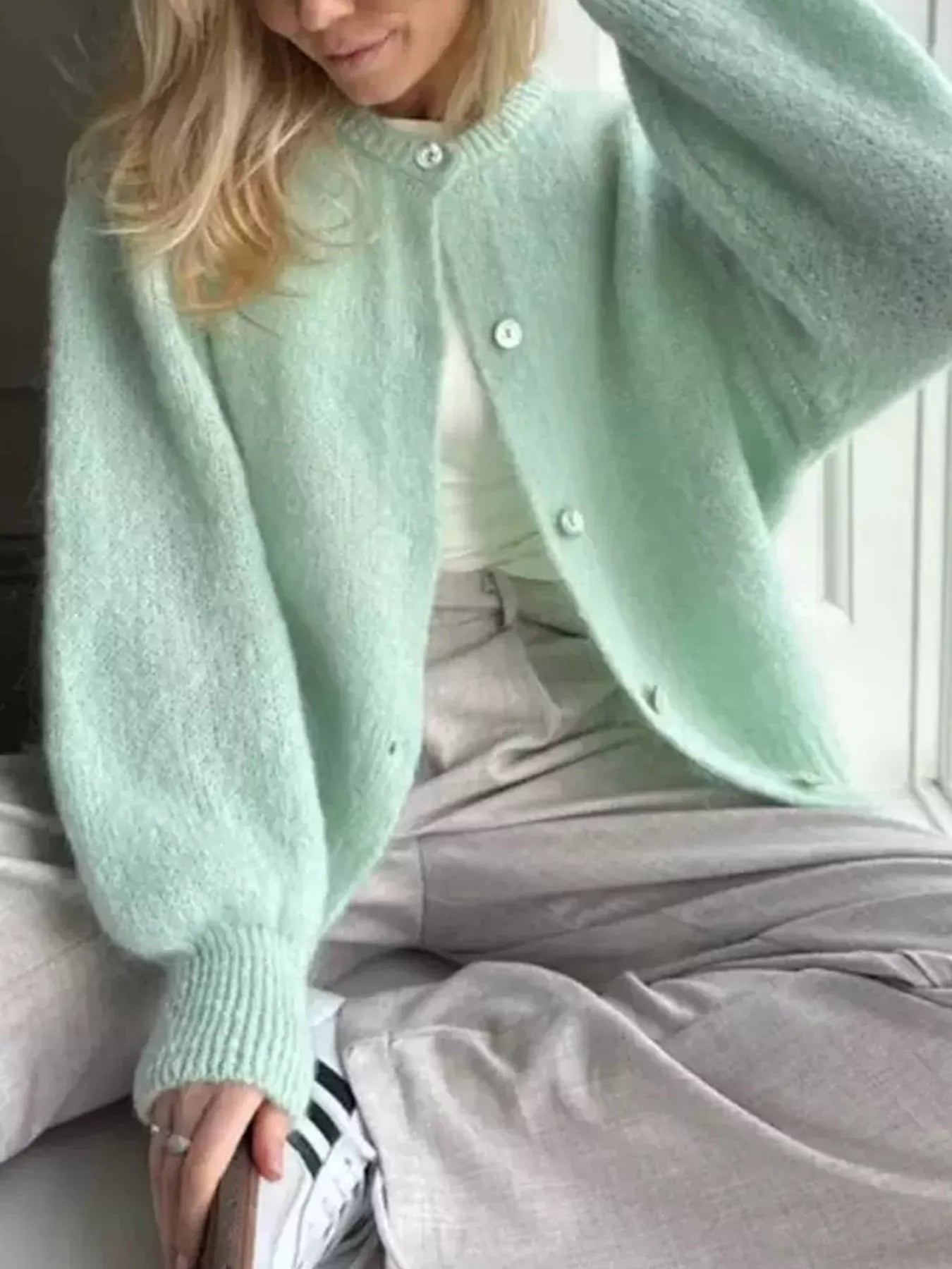 Trendsi Button Up Long Sleeve Cardigan -