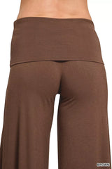 Trendsi Zenana Fold Over Waist Comfy Wide Leg Pants -