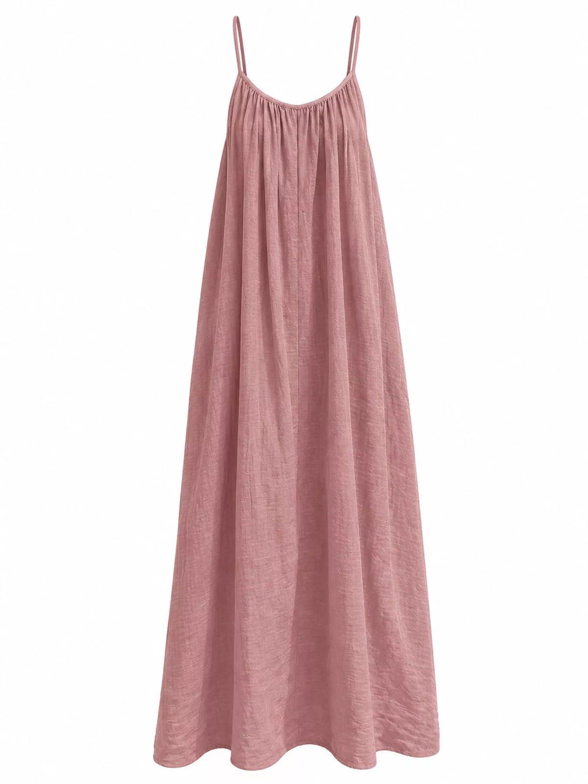 Backless Spaghetti Strap Maxi Dress — garment front
