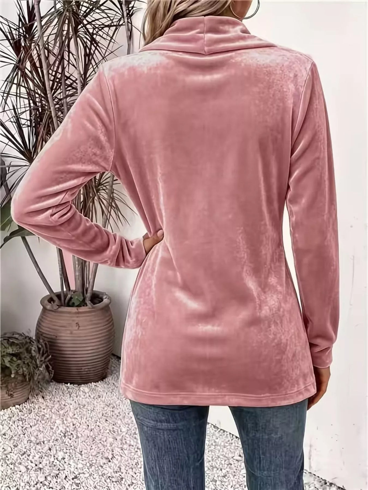 Trendsi Full Size Velvet Open-Front Cardigan Plus Size -
