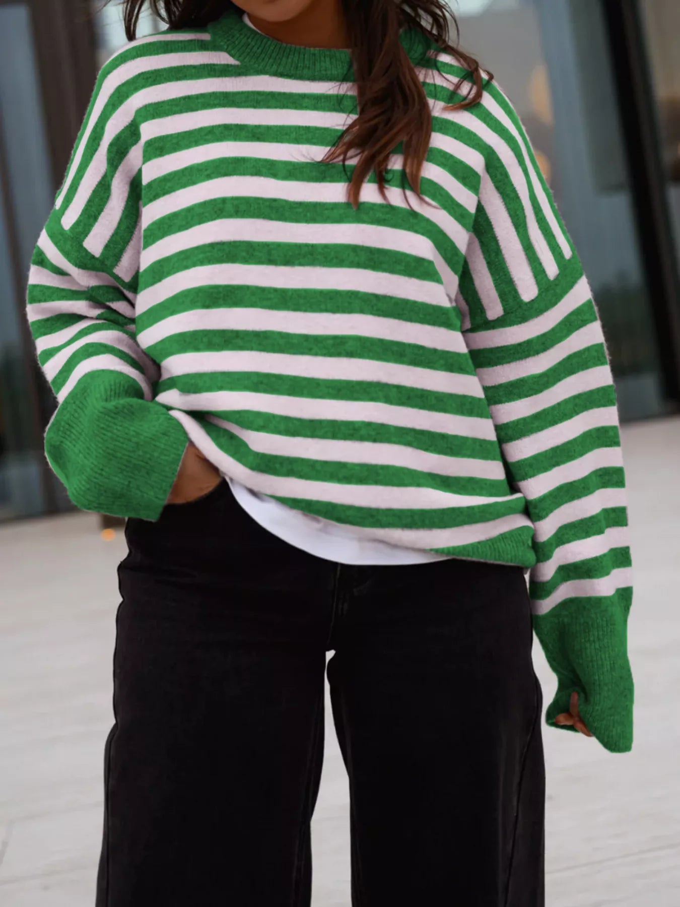 Trendsi Striped Crew Neck Sweater -