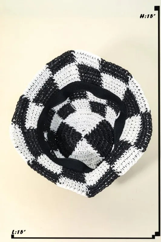 Checkered Knit Bucket Hat for Everyday Wear — product view 5