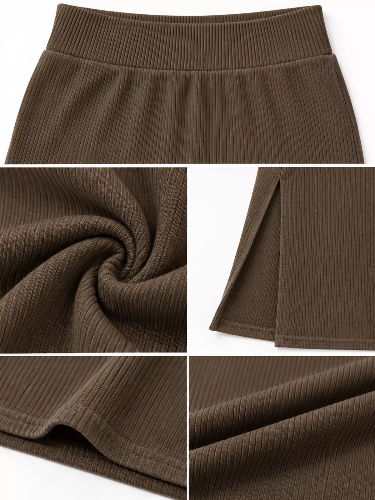 Brown side slit skirt — design and construction details