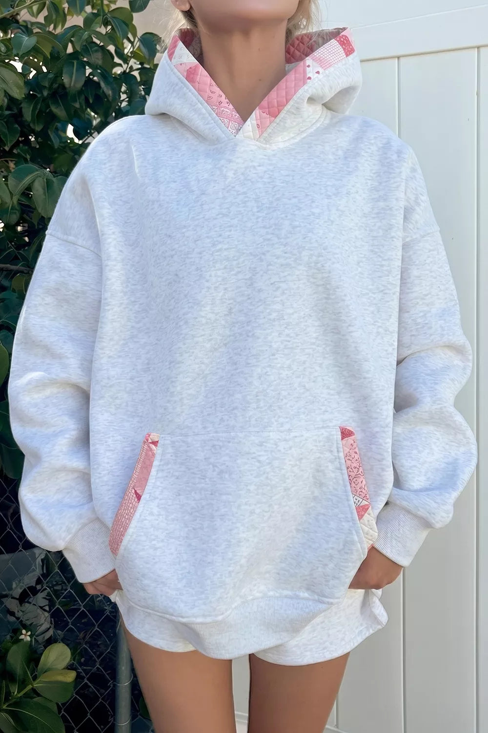 Trendsi Contrast Patchwork Oversized Hoodie -