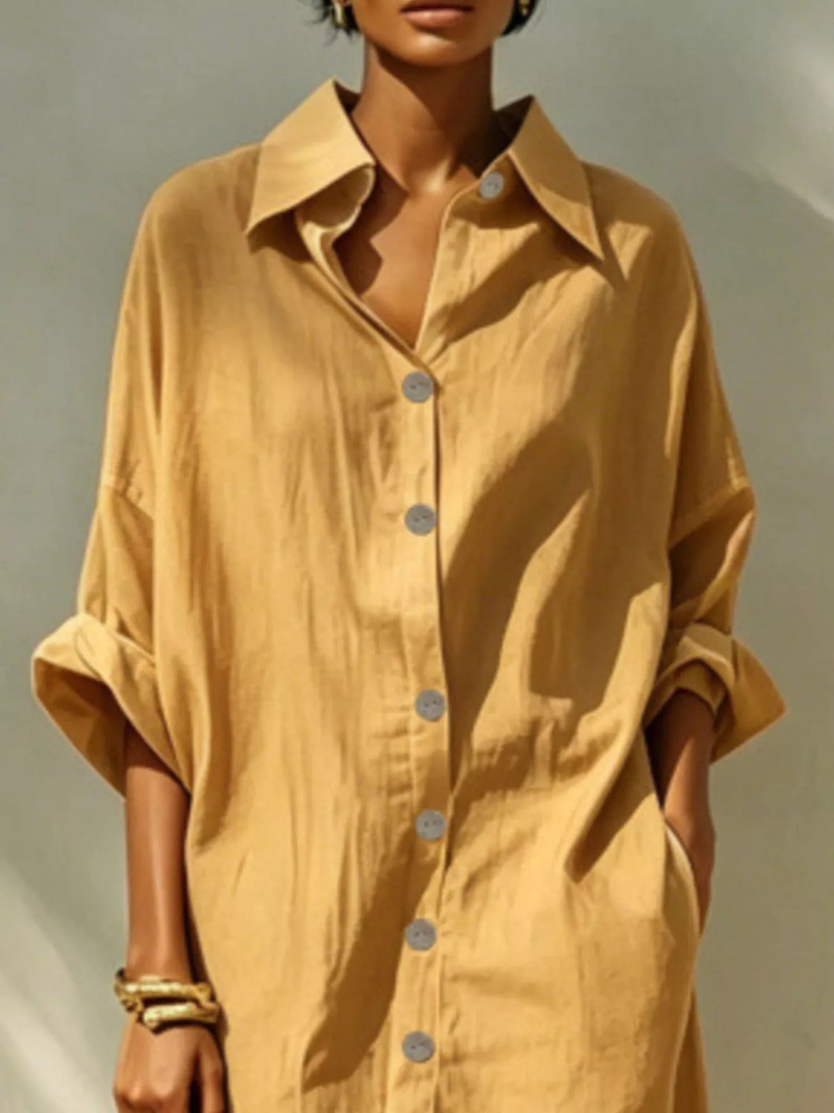 White button-down shirt dress