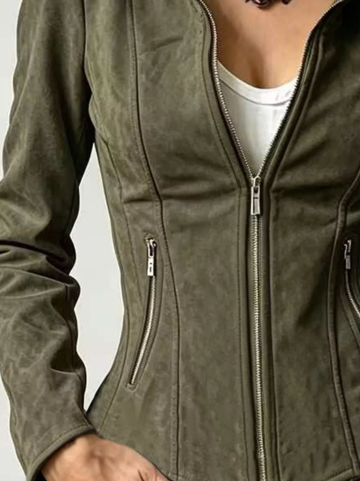 Slim-fit zip-up jacket