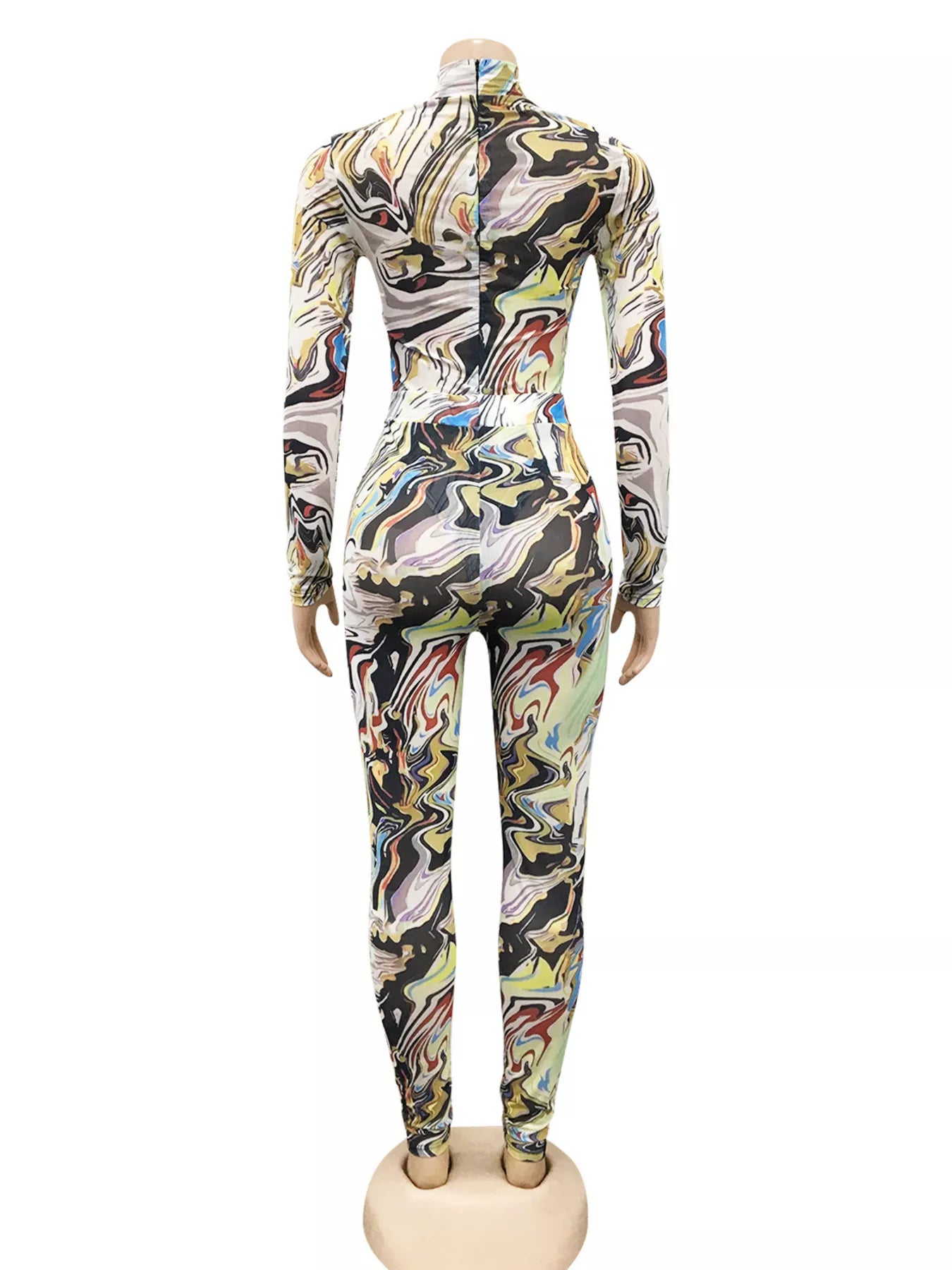 Trendsi Abstract Swirl Print Top and Pants Set -