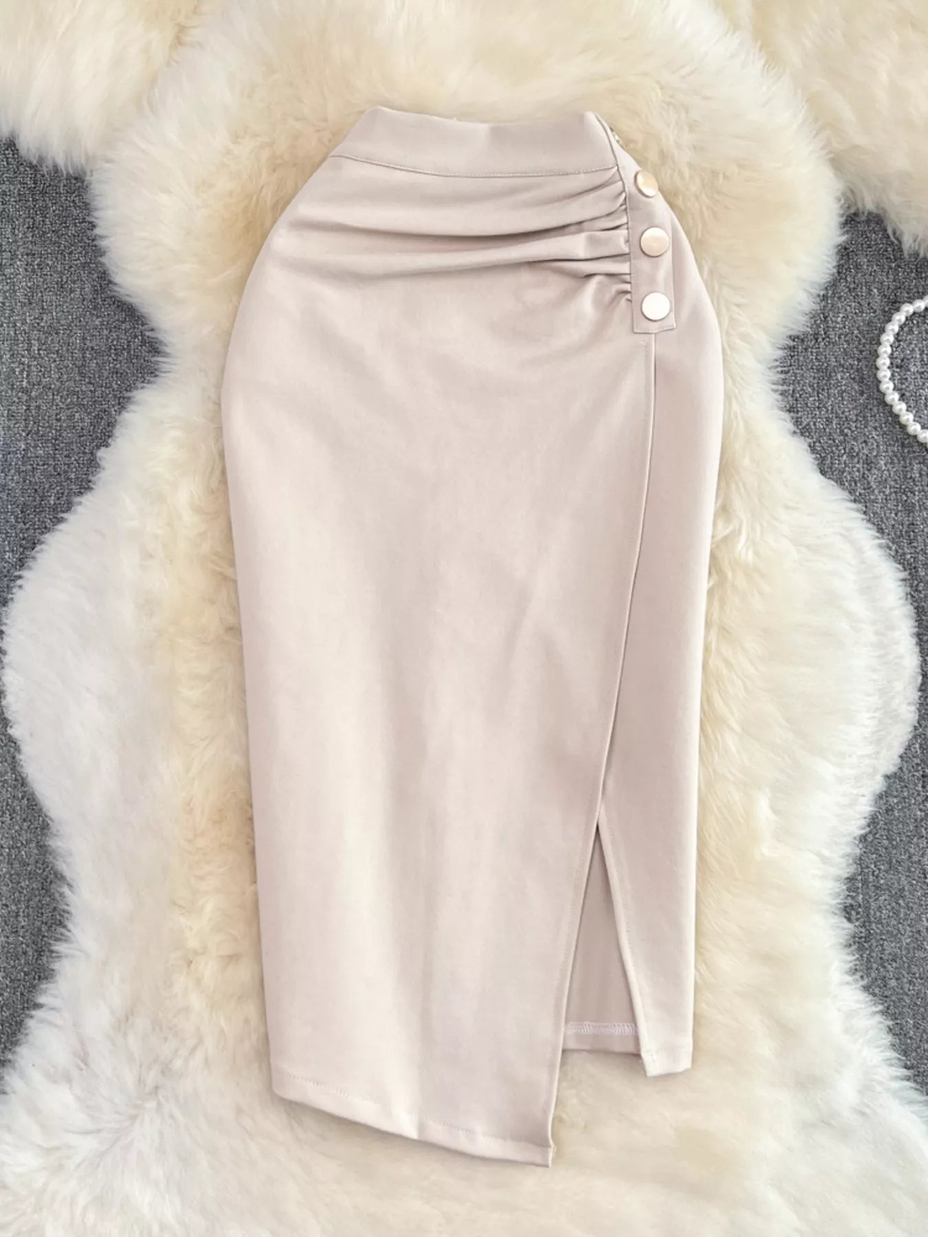 Trendsi Ruched Slit Skirt -