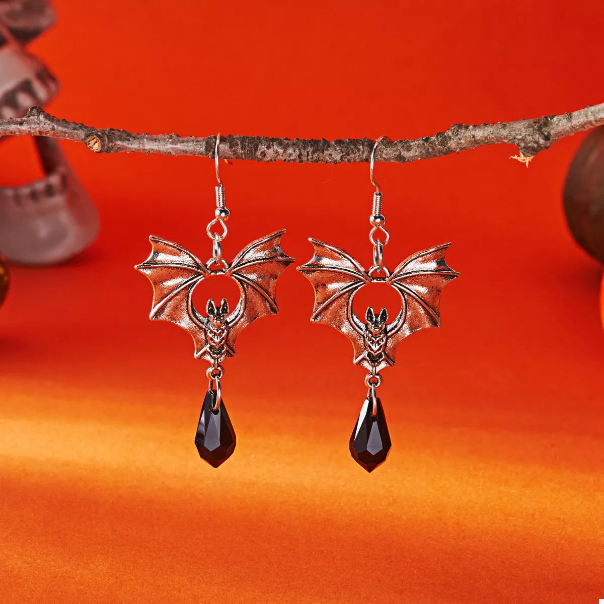 Trendsi Gothic Bat Drop Earrings -