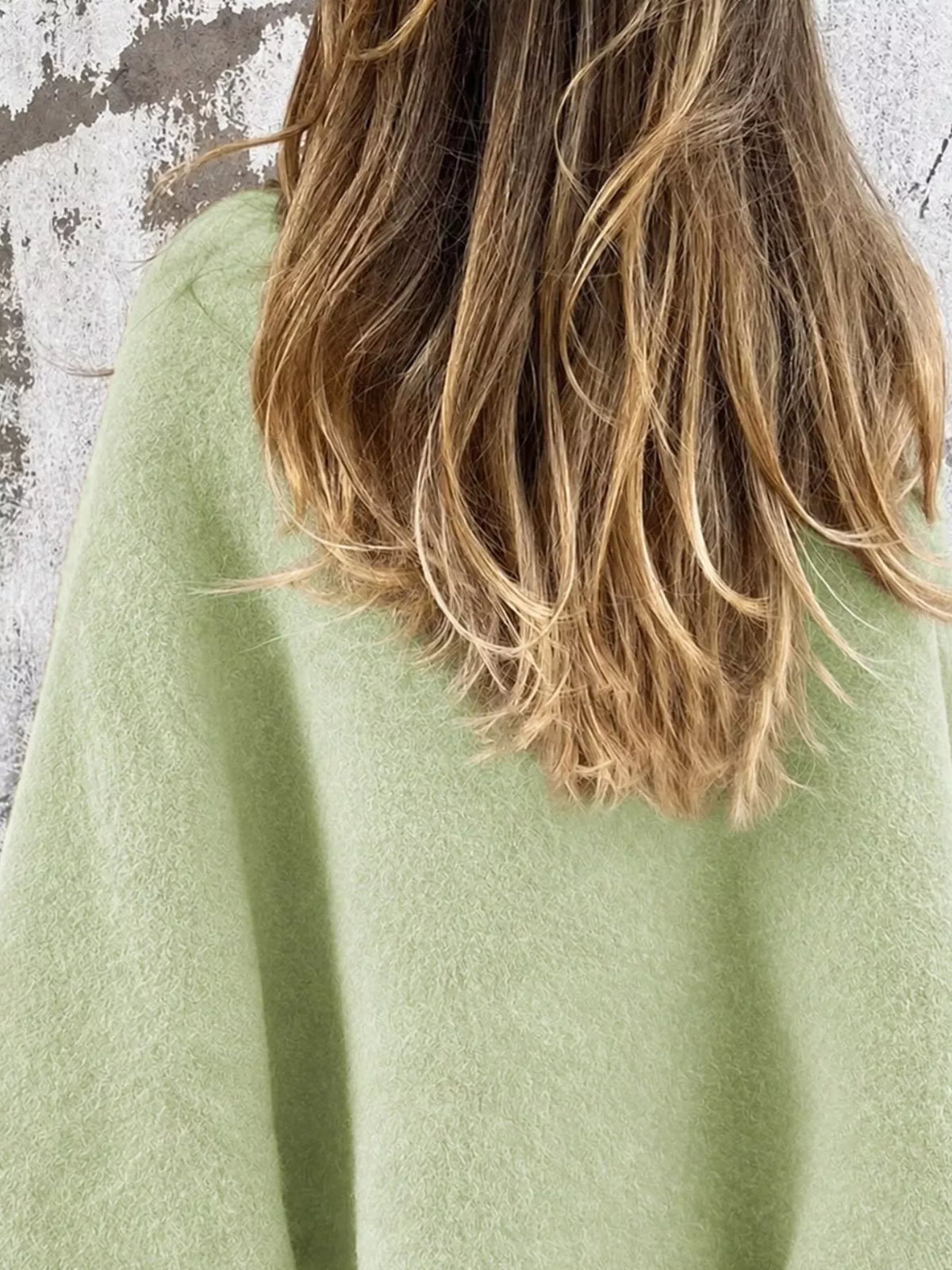 Fuzzy Texture Open-Front Cropped Jacket — back view