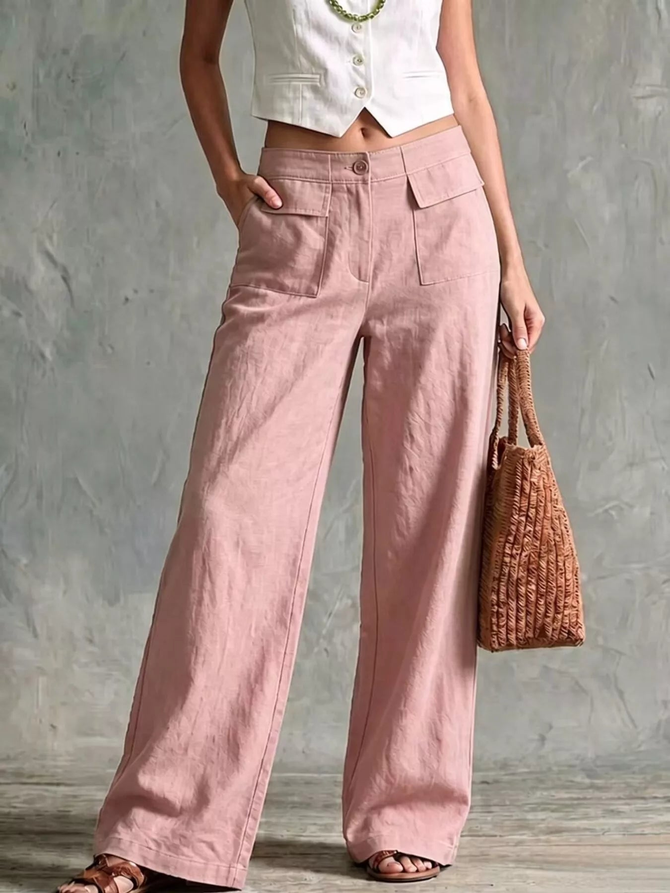 Trendsi Full Size Wide Leg Pants Plus Size -