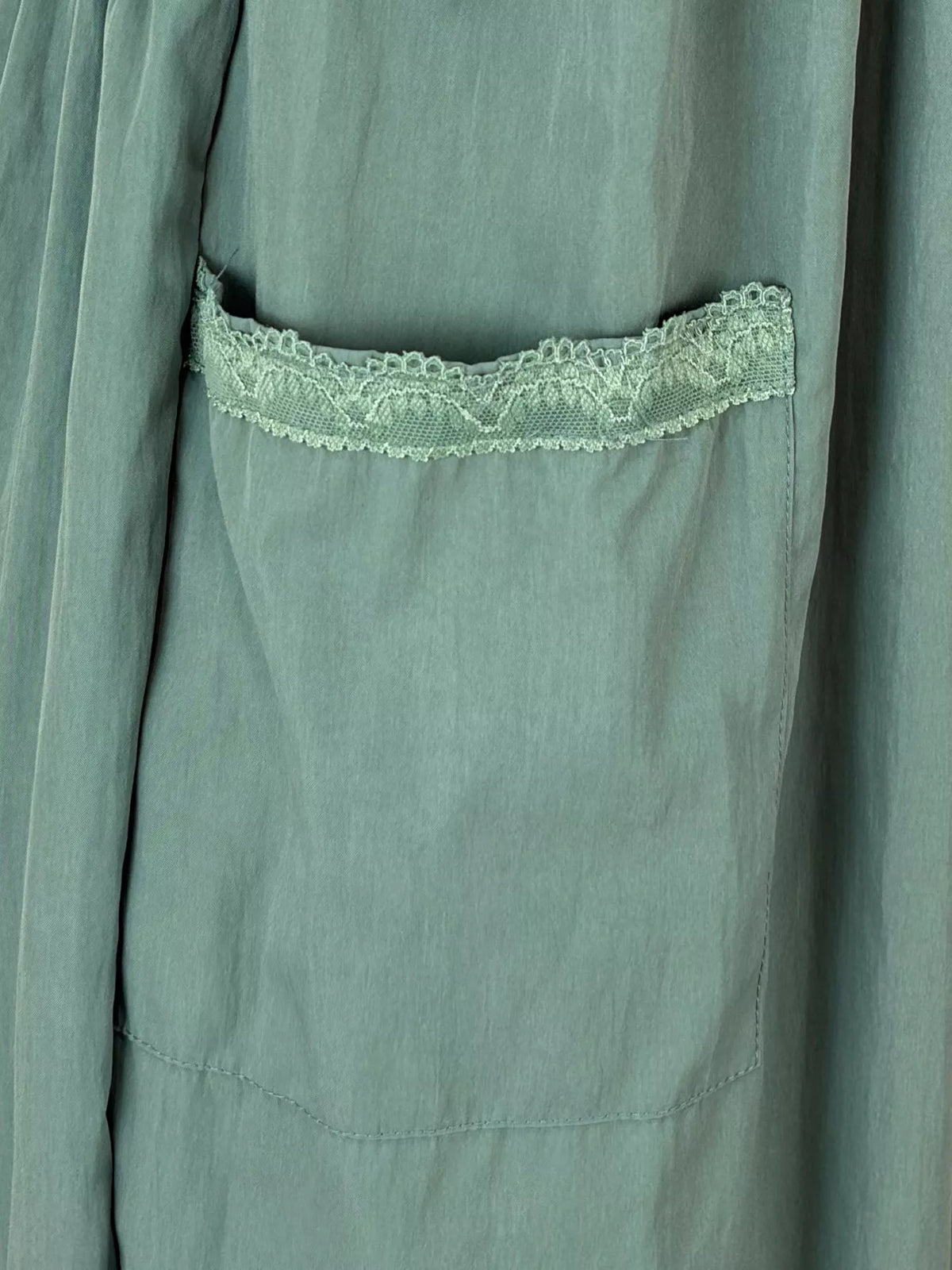 Wide-Leg Jumpsuit with Lace Detail in Moss