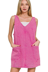 Trendsi Zenana Washed Adjustable Strap Denim Overall Dress -