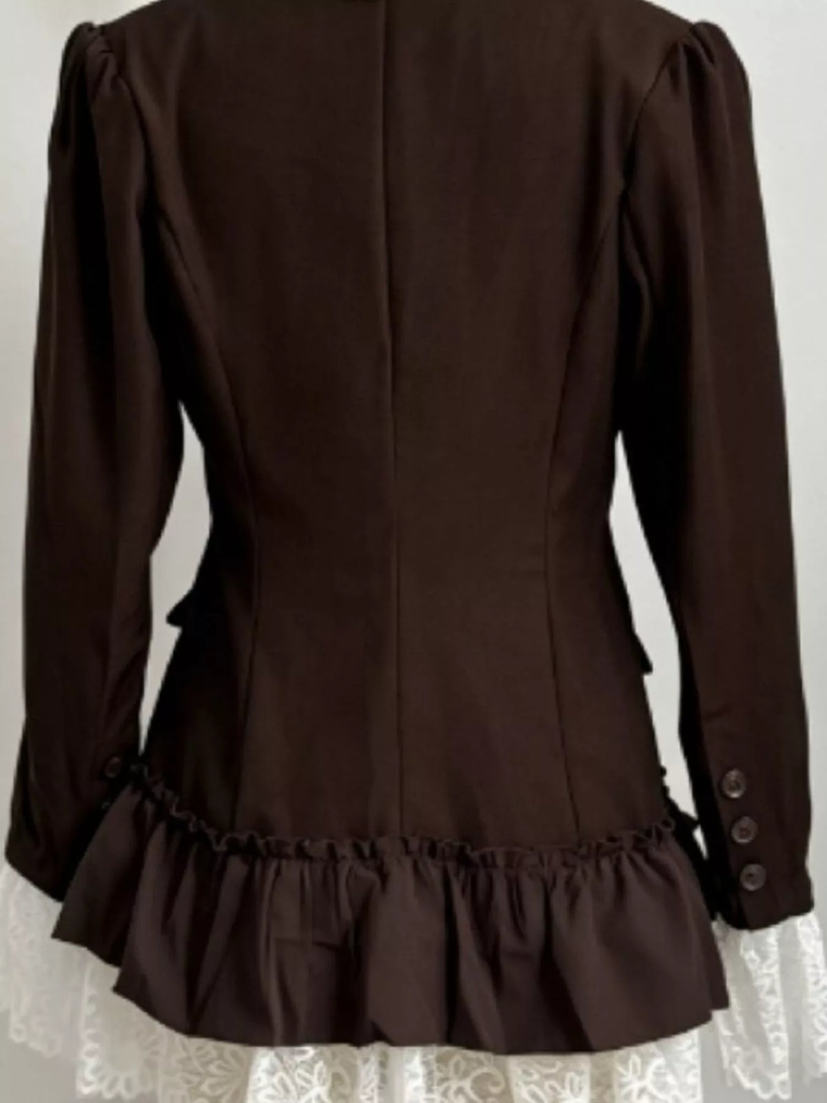 Collared long sleeve mini dress, back view