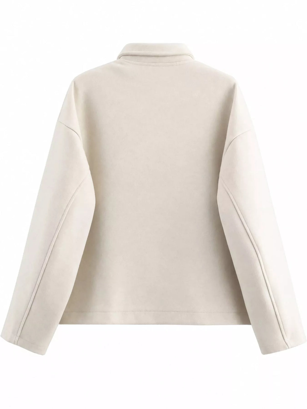 Cropped zip jacket, ivory back