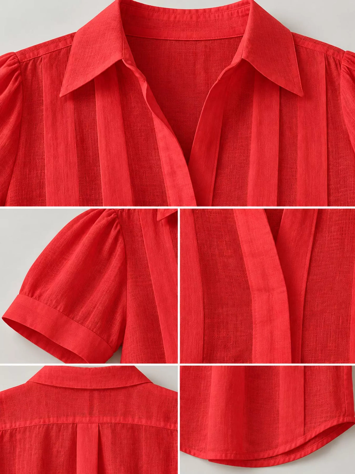 Red button up short sleeve shirt