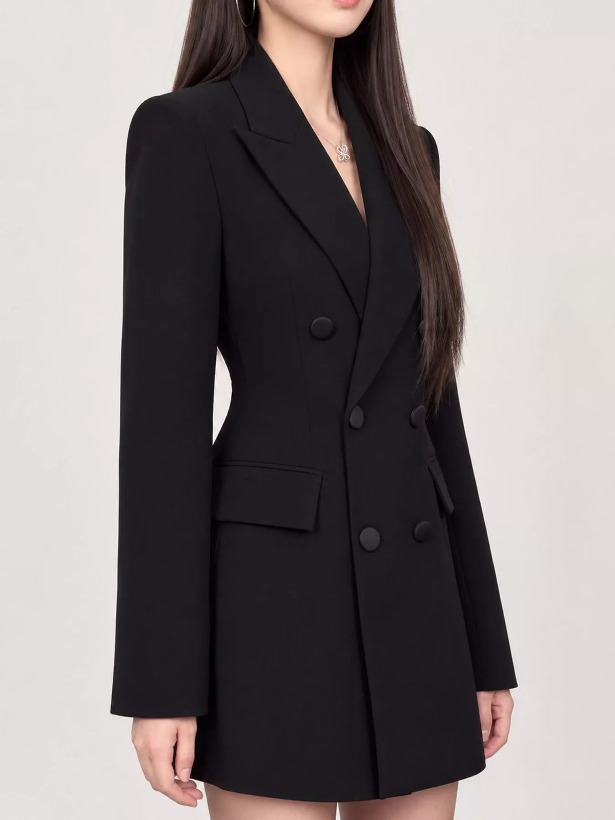 Double-breasted blazer, black side