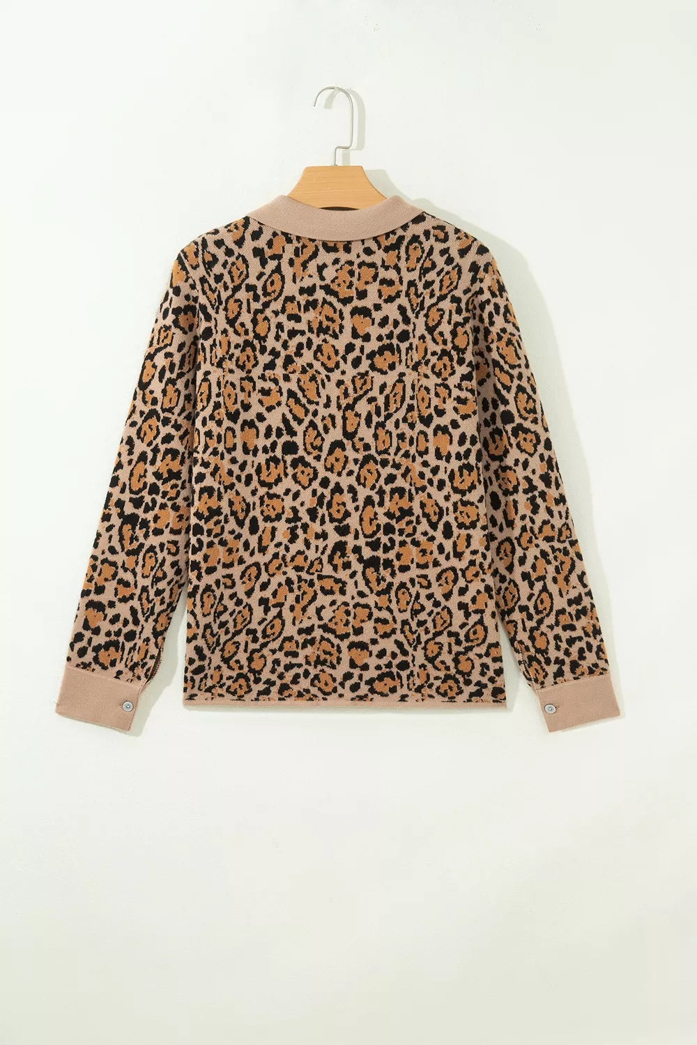 Trendsi Leopard Print Button-Up Cardigan Long Sleeve Cardigans -