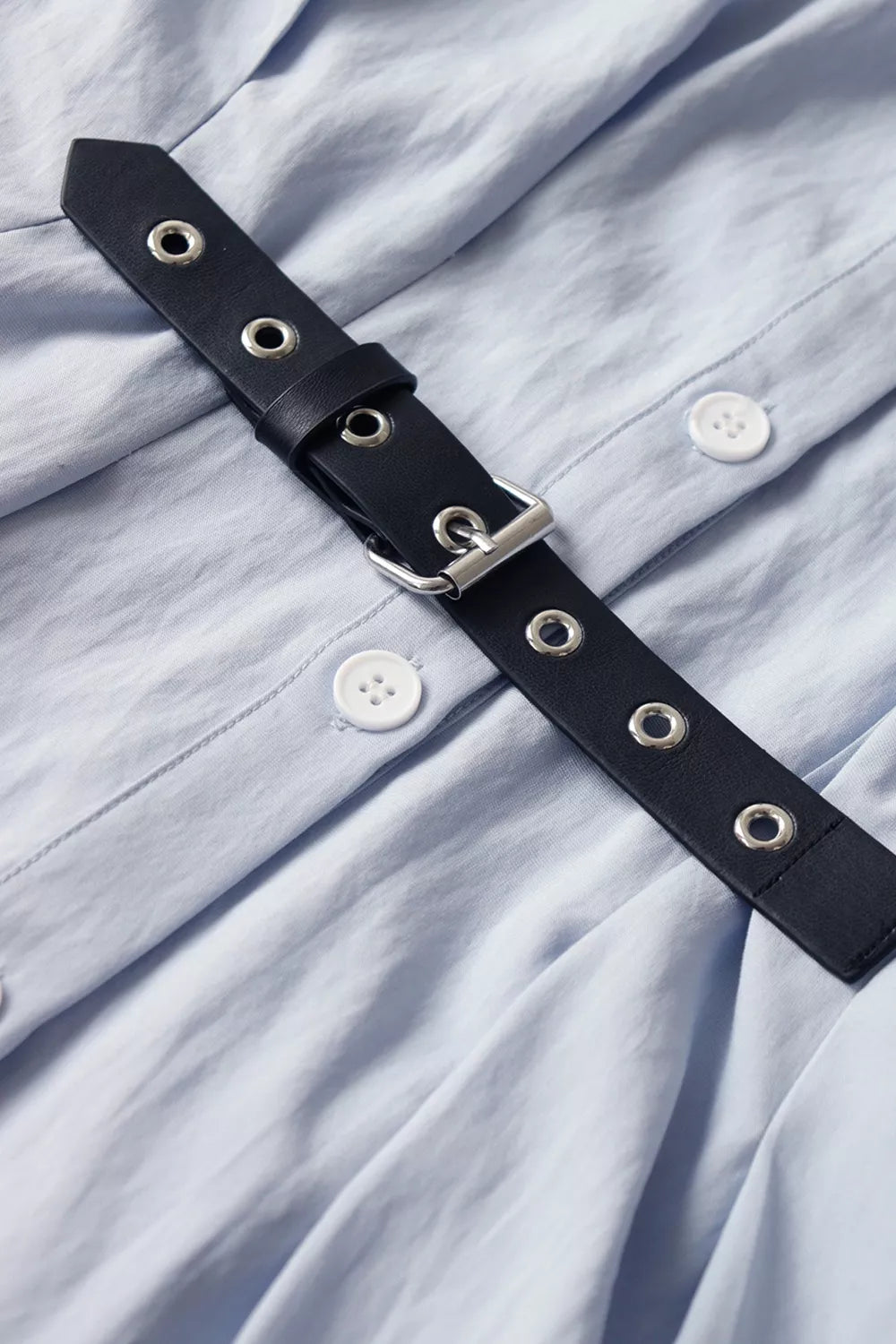 Trendsi Button Up Short Sleeve Shirt Dress -