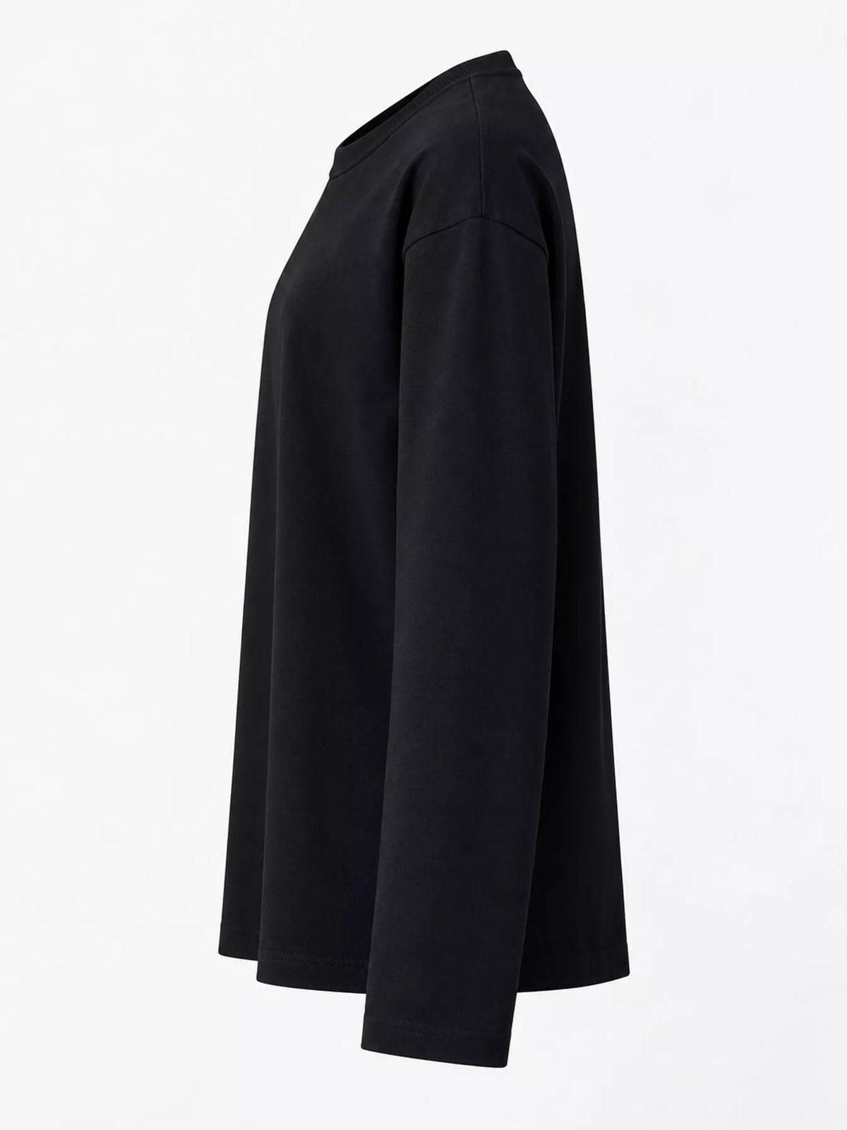 Solid Long-Sleeve Crew Neck T-Shirt — side view