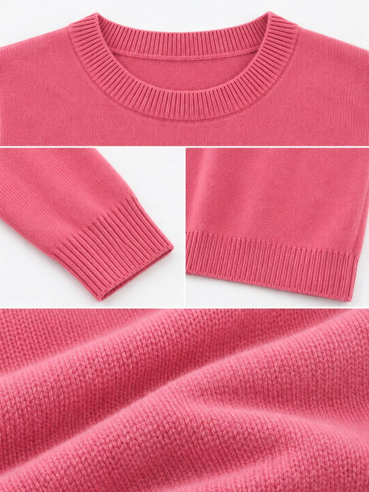 Crew Neck Long Sleeve Sweater — garment construction details