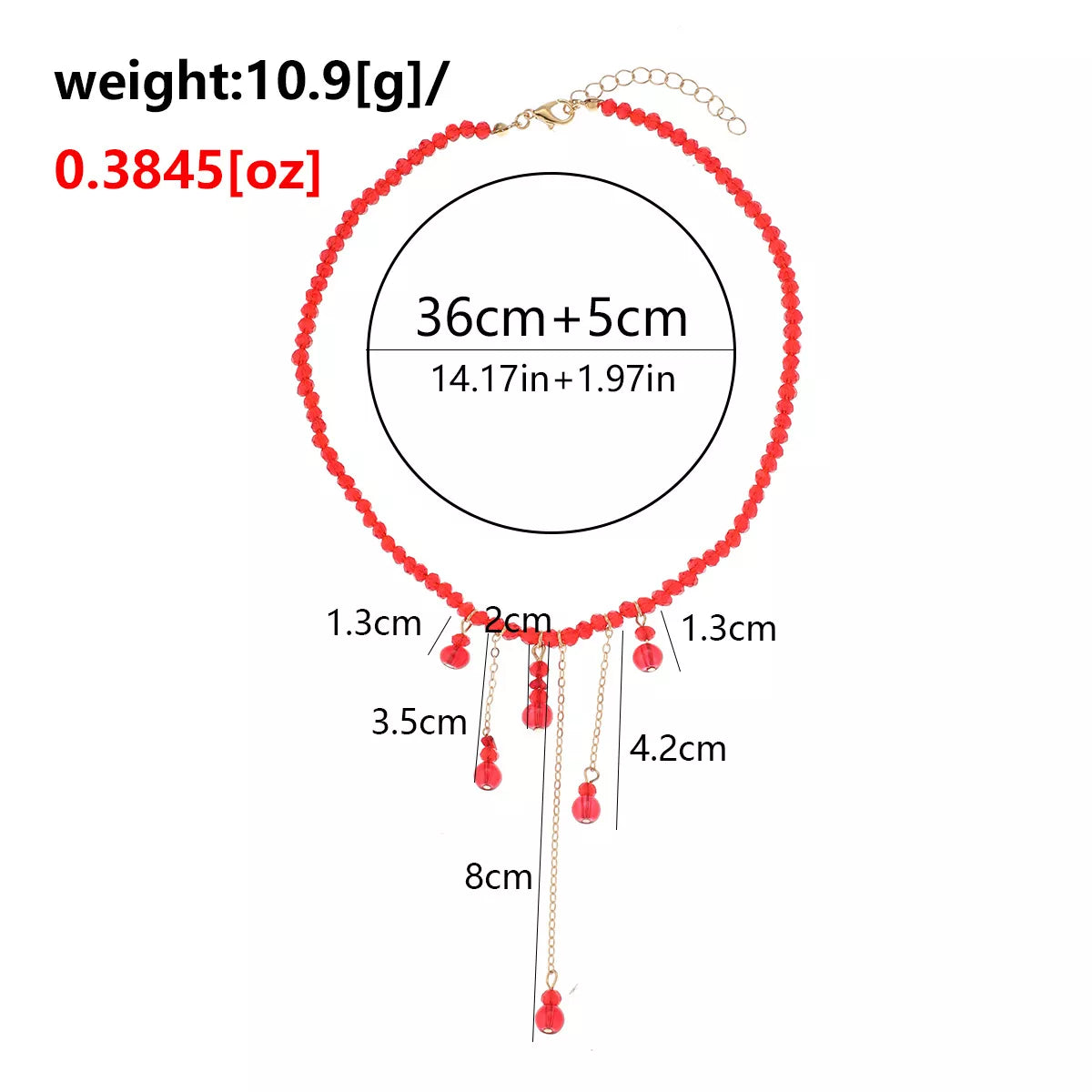 Trendsi Gothic Beaded Tassel Necklace -