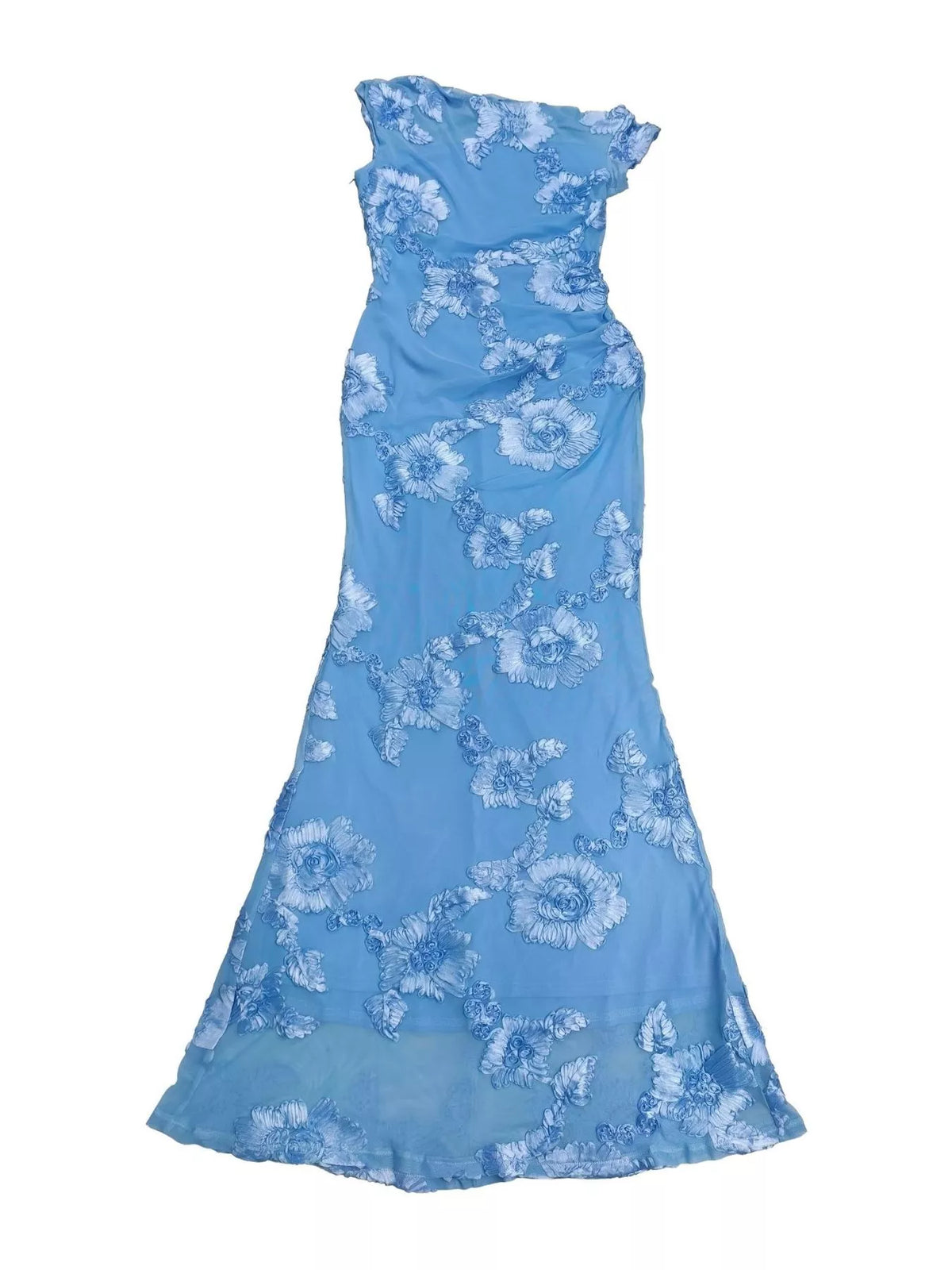Trendsi Embroidered One Shoulder Maxi Dress -