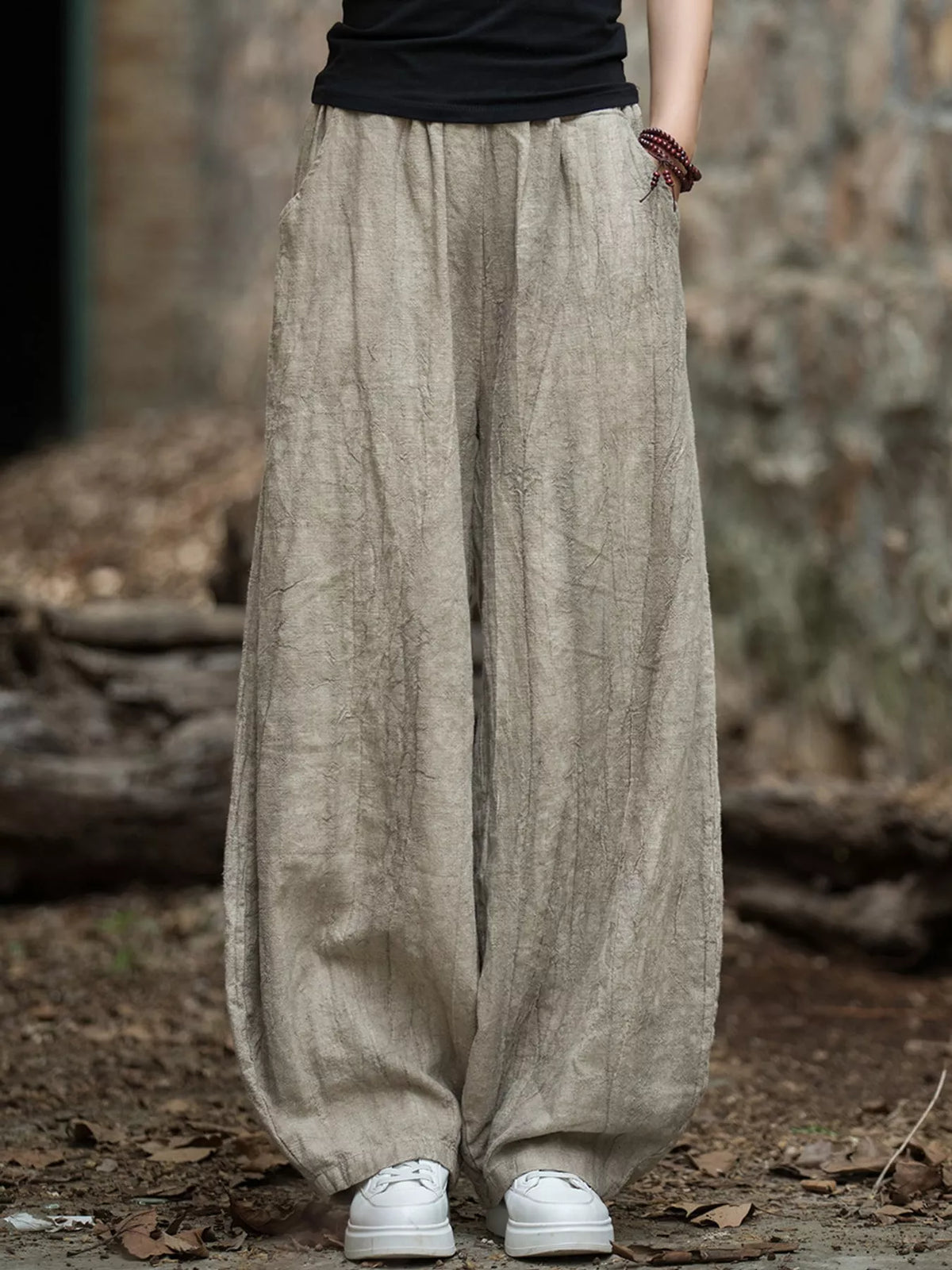 pants, front view on model