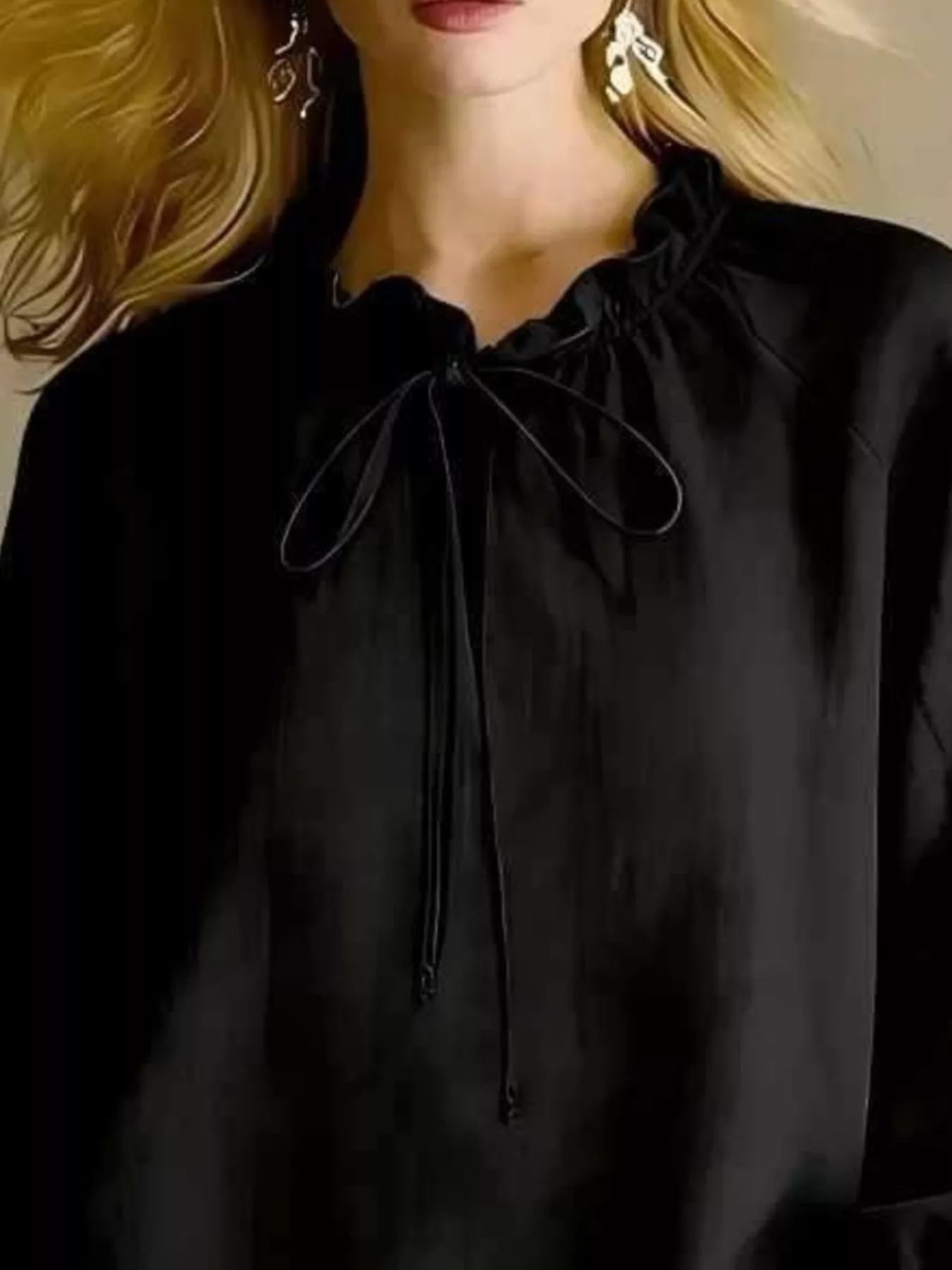 Trendsi Frill Balloon Sleeve Blouse -