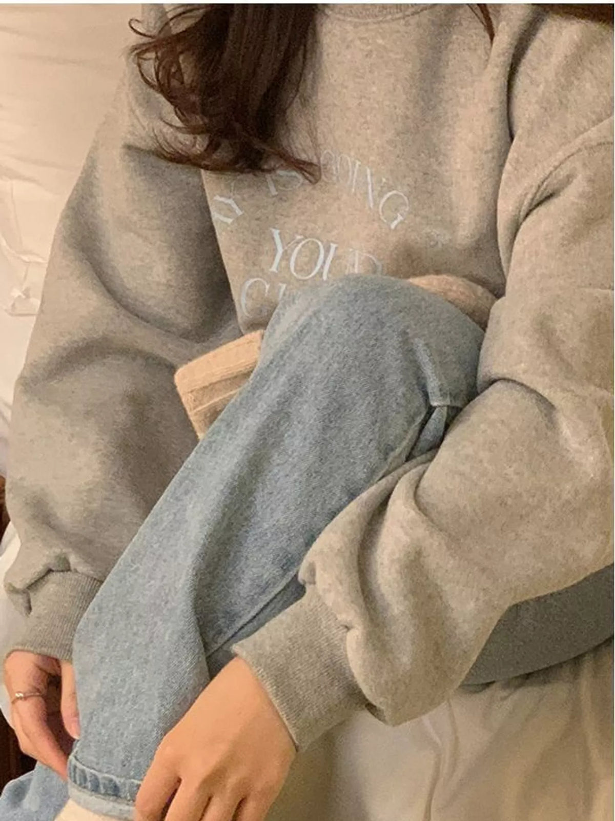 Oversized Graphic Crewneck Sweatshirt — front view