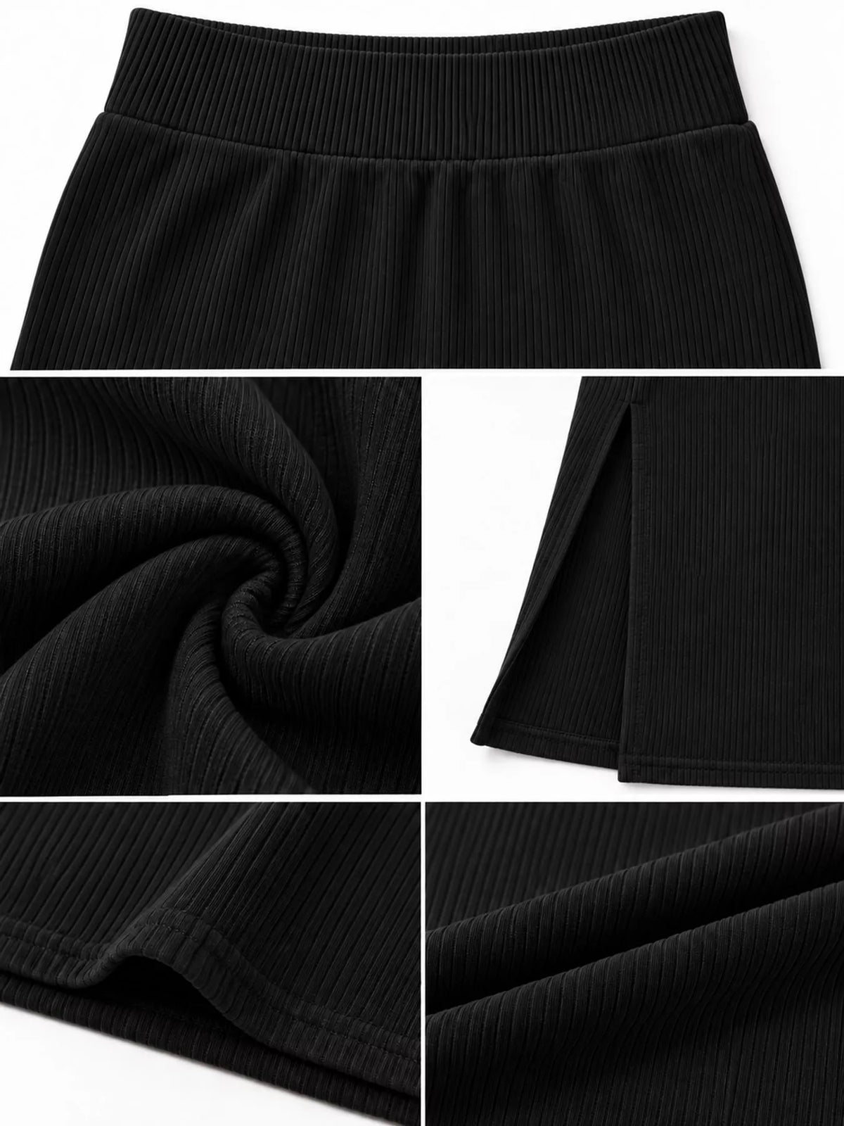 Black side slit skirt — design and construction details