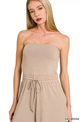 Trendsi Zenana Tube Top Jumpsuit with Drawstring Waist -