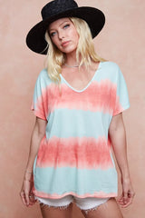 Trendsi BiBi Tiedye Printed Hacci Knit Top -