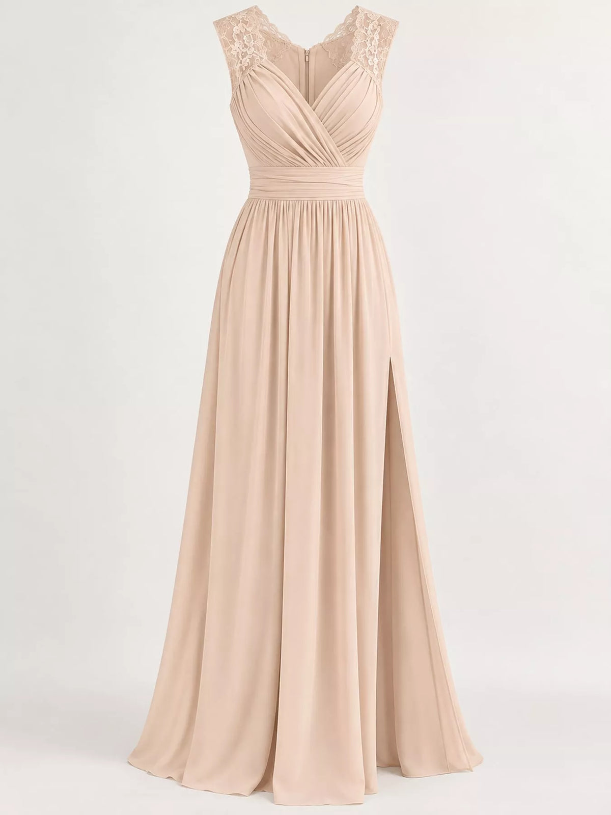 Slit Lace Sleeveless Maxi Dress — garment front
